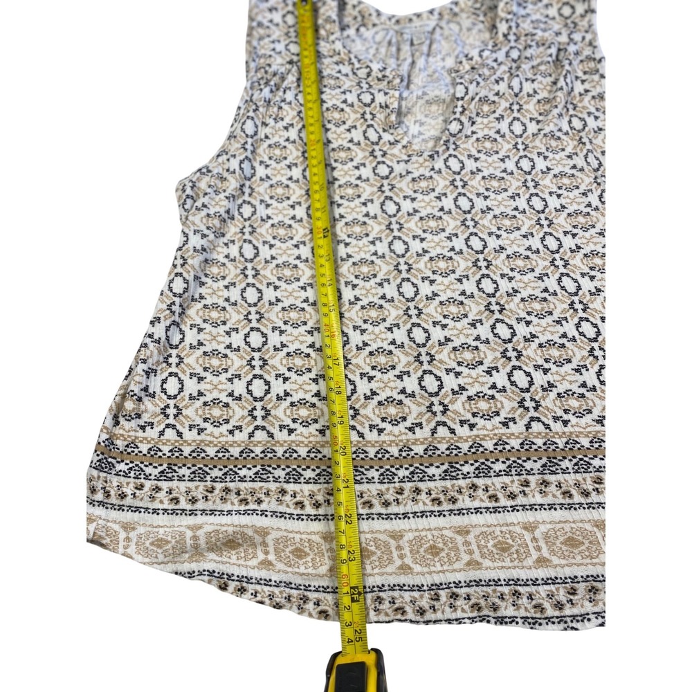 Lucky Brand XL Boho Tribal Print Knit Top Tassel Tie Neck Festival Bohemian - Picture 6 of 10